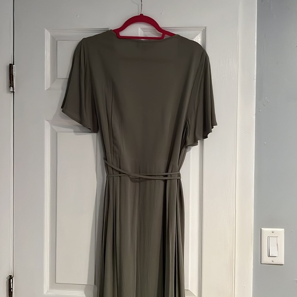 Lulus Much Obliged Washed Olive Green Wrap Maxi Dress - Picture 3 of 6